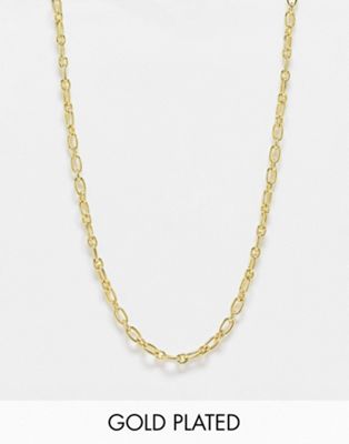 Pieces exclusive 18k plated chain necklace in gold - ASOS Price Checker