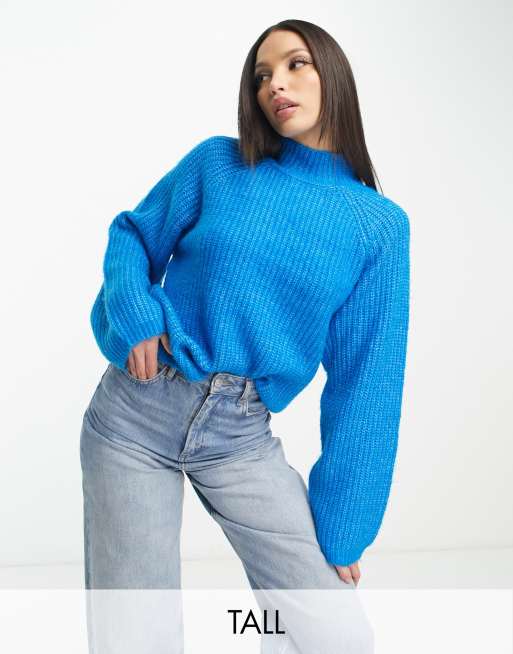 Exclusivité - Pieces Tall - Pull texturé - Bleu vif