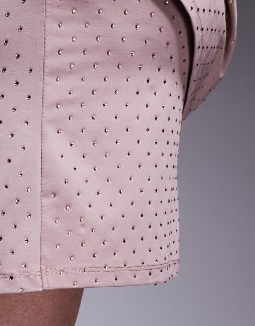 Exclusivité - Renée Studio - Mini-jupe d'ensemble à strass - Rose, 5 de 5