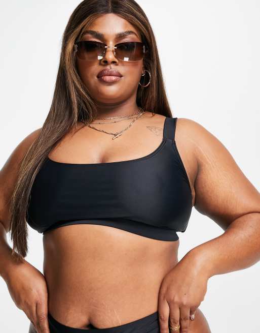 Exclusivité - South Beach Curve - Mix & Match - Haut de bikini façon crop top - Noir, 3 de 4