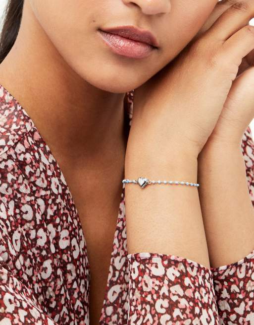 Exclusivité - Ted Baker - Saraah - Bracelet à cordon de serrage avec bords ornés de cristaux - Argent et bleu, 2 de 4