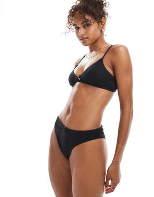 Exclusivité - The Frolic - Culotte d'ensemble taille basse en maille pointelle - Noir