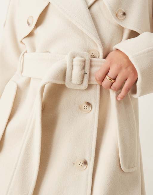 Ceinture Boutonne Manteau Droit BoutonnÃ© Beige Femme Trench-Coat