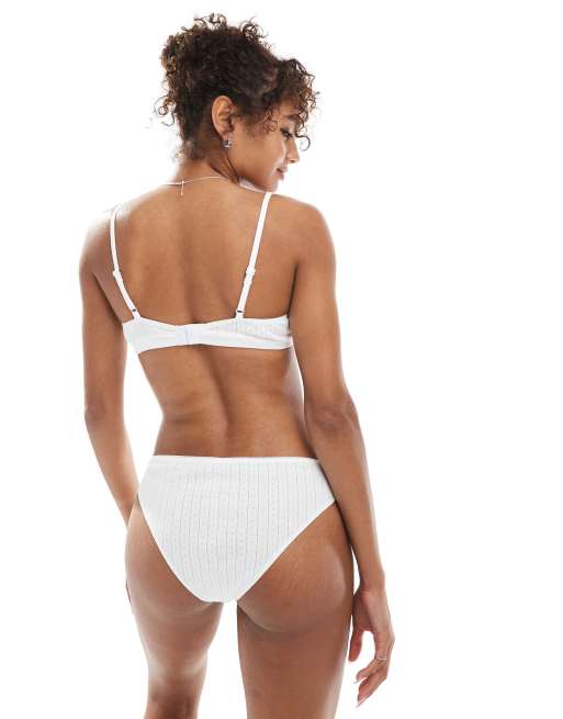 Exclusivité - The Frolic - Soutien-gorge d'ensemble triangle en maille pointelle - Blanc  , 3 de 4