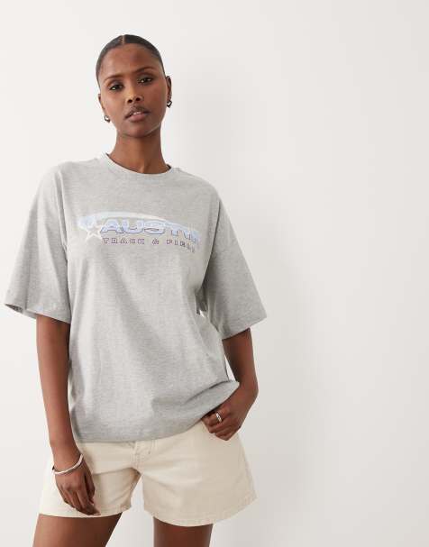 Exclusivité - The Frolic - T-shirt oversize à imprimé Track sur le devant - Gris - view 1