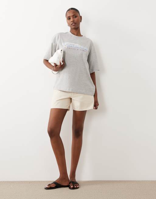 Exclusivité - The Frolic - T-shirt oversize à imprimé Track sur le devant - Gris, 3 de 4