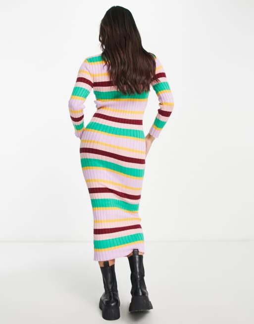 Robe longue best sale rayée multicolore