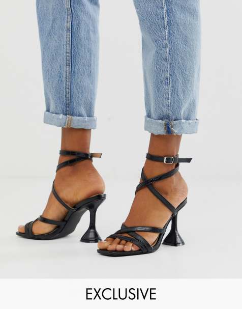 Exclusivité Z_Code_Z - Aleta - Sandales à brides avec talon tendance - Noir croco