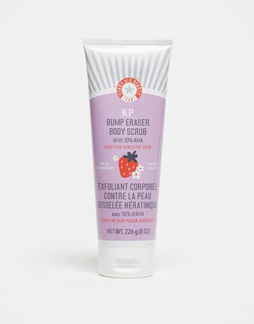 Exfoliante corporal con alfa hidroxiácidos al 10% y fresas frescas KP Bump Eraser de 226 g de First Aid Beauty