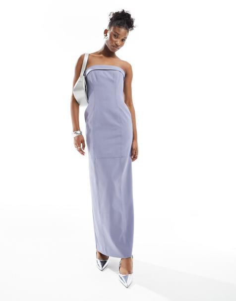 Grey maxi cheap formal dress