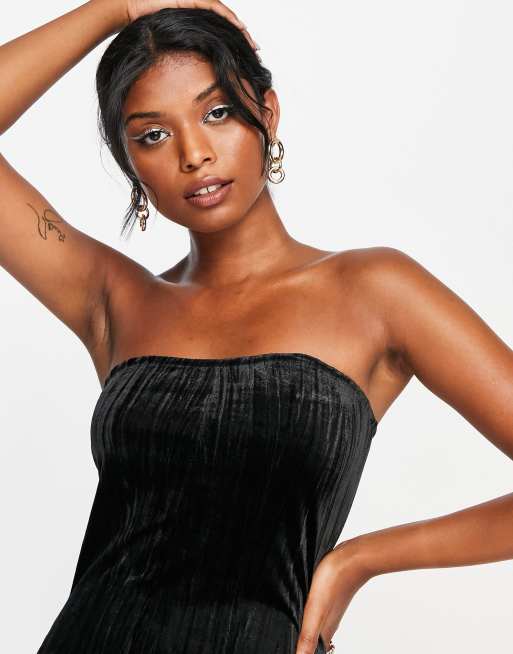 Black velvet hot sale tube dress