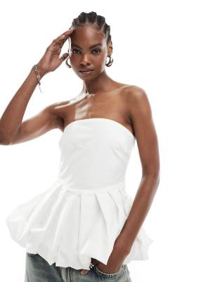 Extro & Vert Extro & Vert bandeau puffball top in white