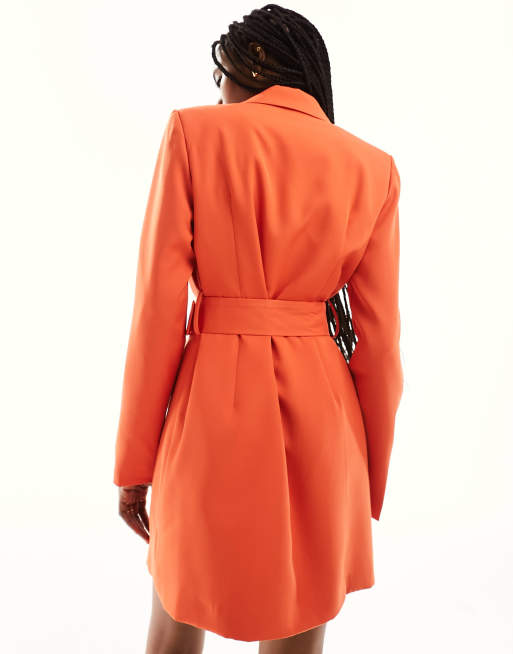 Orange belted blazer dress hotsell