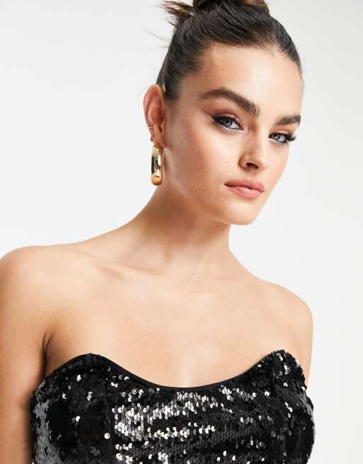 ASOS DESIGN - Body cache-cœur à sequins - Argenté