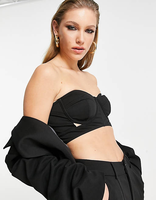 Extro & Vert bralet with cut outs in black
