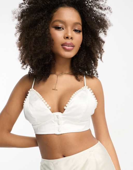 Pearl bralette best sale crop tops