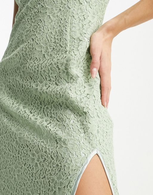 Lace Split Leg Midaxi Dress