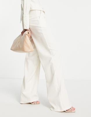 Extro & Vert - Broek met hoge taille en wijde pijpen in gebroken wit