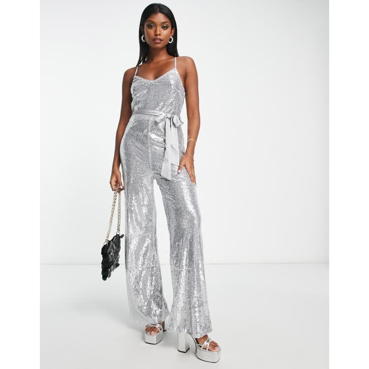 Glitter cheap silver jumpsuit