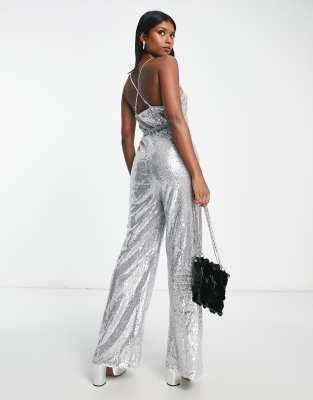 Quiz store silver jumpsuit