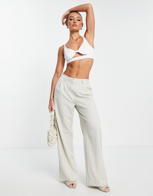 Extro & Vert cut out bralet in off white (part of a set), 2 of 4