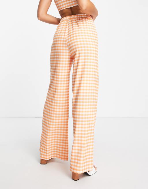 Orange store gingham pants