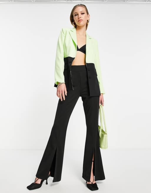 Extro & Vert - Flare-broek met split aan de pijpen in zwart