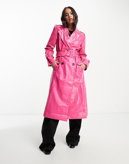 Hot pink sales trench coat