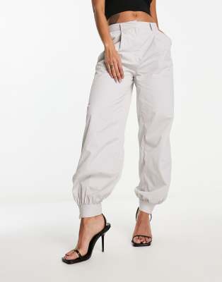 Extro & Vert nylon cuffed parachute pants in stone gray - part of a set