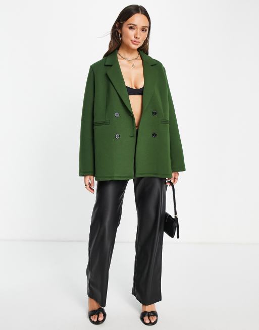 Extro & Vert – Oversize-Jerseyblazer in Dunkelgrün, Kombiteil, 2 von 4