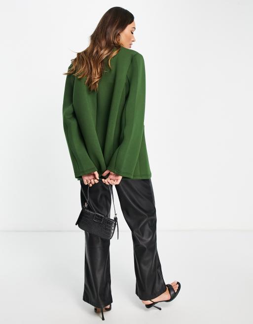 Extro & Vert – Oversize-Jerseyblazer in Dunkelgrün, Kombiteil, 3 von 4