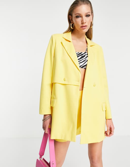 Extro & Vert - Oversized blazer met paneel in geel