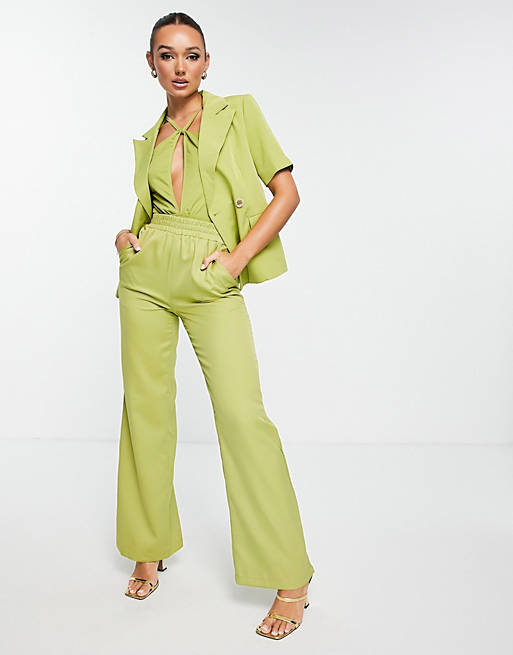 Extro & Vert perfect tailored pants in olive - part of a set | ASOS