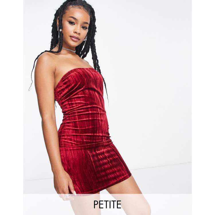 Red velvet tube store dress