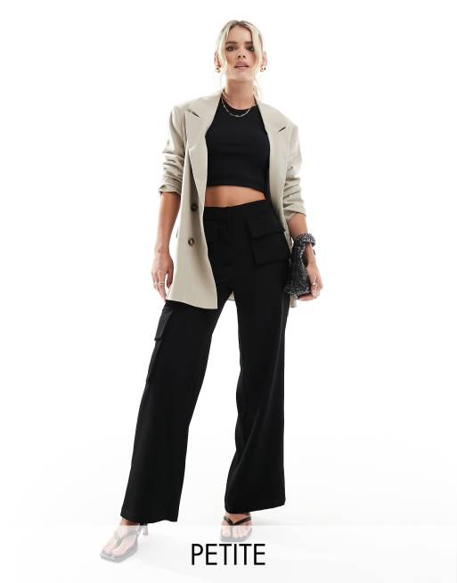 Extro & Vert Petite - Broek met cargozak in zwart