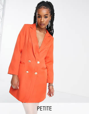 Extro & Vert Petite Fitted Mini Blazer Dress In Rust-copper