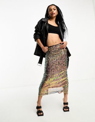 Extro & Vert Petite maxi skirt in mermaid sequin - ASOS Price Checker
