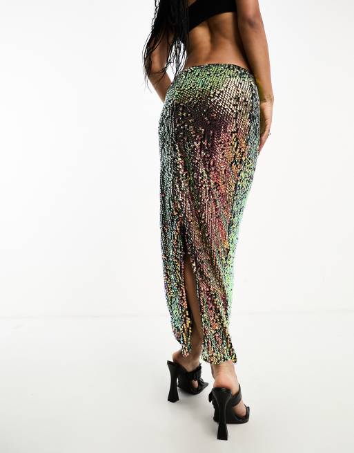 Mermaid sequin clearance maxi skirt