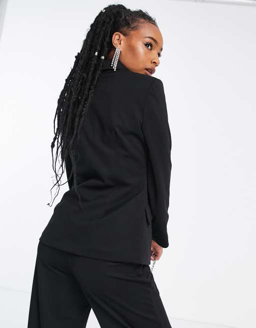 Extro & Vert Petite – Perfect Basic – Figurbetonter Jersey-Blazer in Schwarz, Kombiteil, 3 von 4