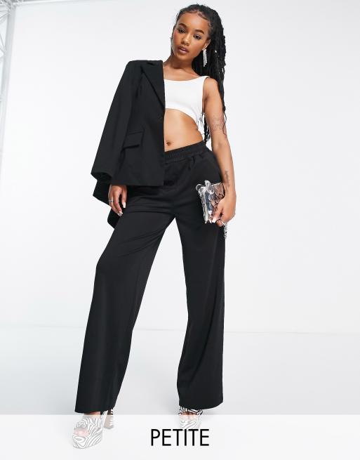 Extro & Vert Petite fitted blazer and tailored pants set in black, 3 of 3