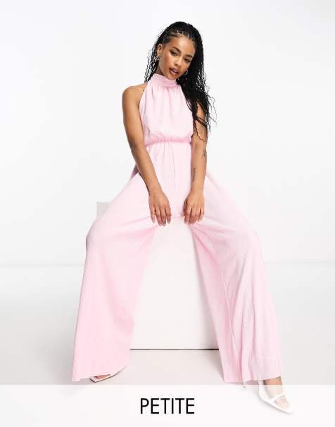 Long Bell Sleeve Pleated Jumpsuit in Cream – Chi Chi London