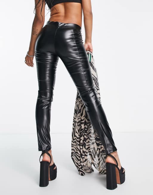 Extro & Vert Tall PU faux leather leggings with seam detail in