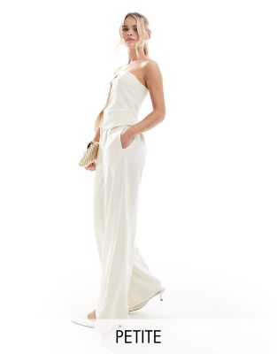 Extro & Vert Petite - Slim-fit elegante broek in beige, deel van co-ord set