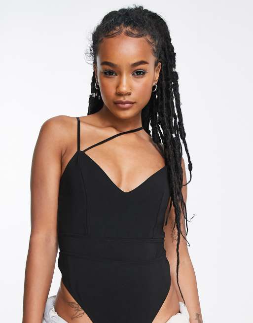 Black strappy hot sale bodysuit