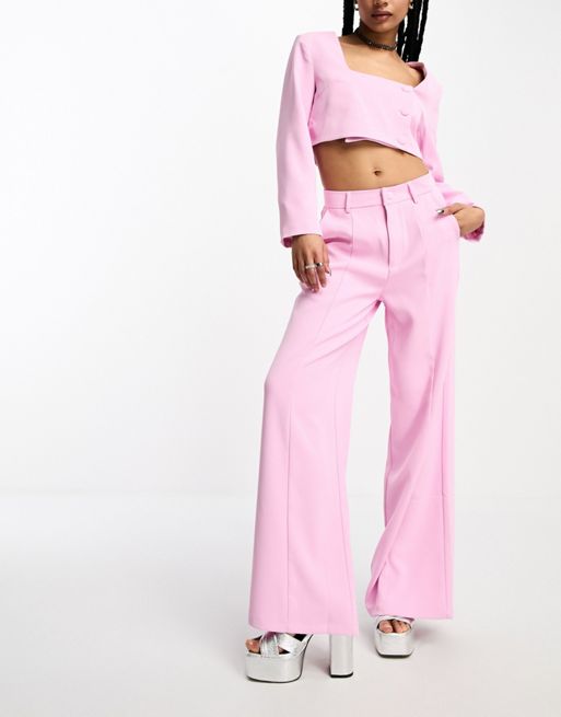 Emory Park tailored slim flare pants in pink - part of a set