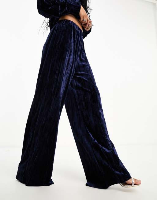 Wide-leg Velvet Pants