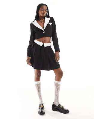Extro & Vert Extro & Vert pleated mini skirt in black co-ord