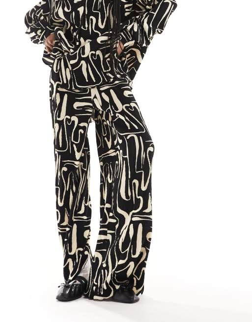 Extro & Vert - Plissé broek in abstracte print, deel van co-ord set, 3 van 5