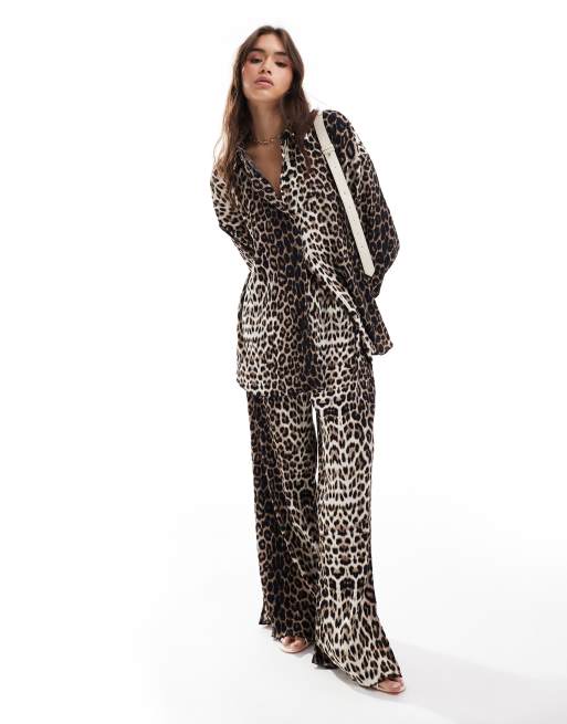 Extro & Vert - Plisserede bukser med leopardprint - Del af sæt