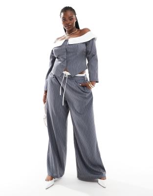 Extro & Vert Plus - Elegante co-ord set in petrol blauw en wit - view 1